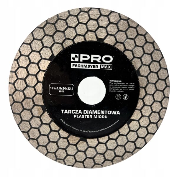 image-1562.jpeg TARCZA DIAMENTOWA PLASTER MIODU 125x1.8x24x22.2