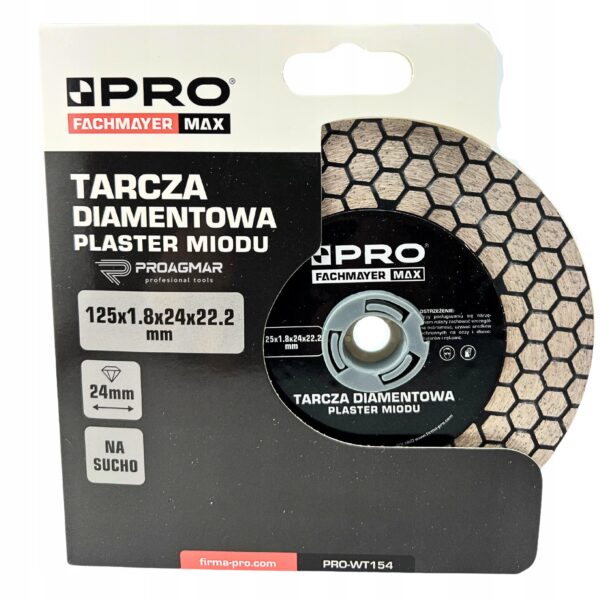 image-1563.jpeg TARCZA DIAMENTOWA PLASTER MIODU 125x1.8x24x22.2