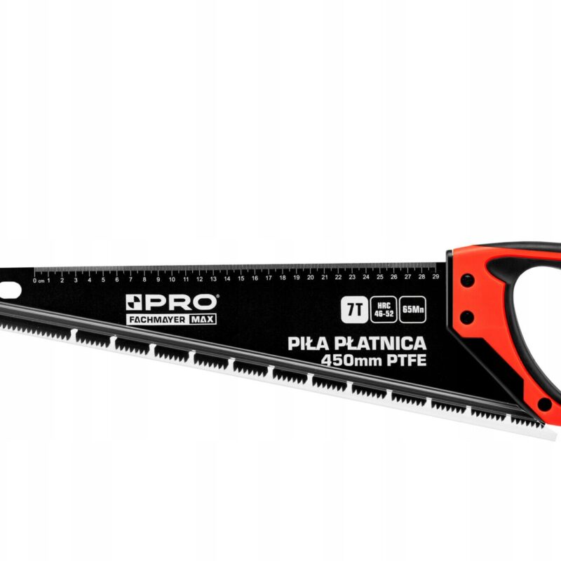 image-1830.jpeg PRO PIŁA RĘCZNA PŁATNICA 450MM 7TPI PTFE PIŁA DO DREWNA TEFLONOWA + OSŁONA