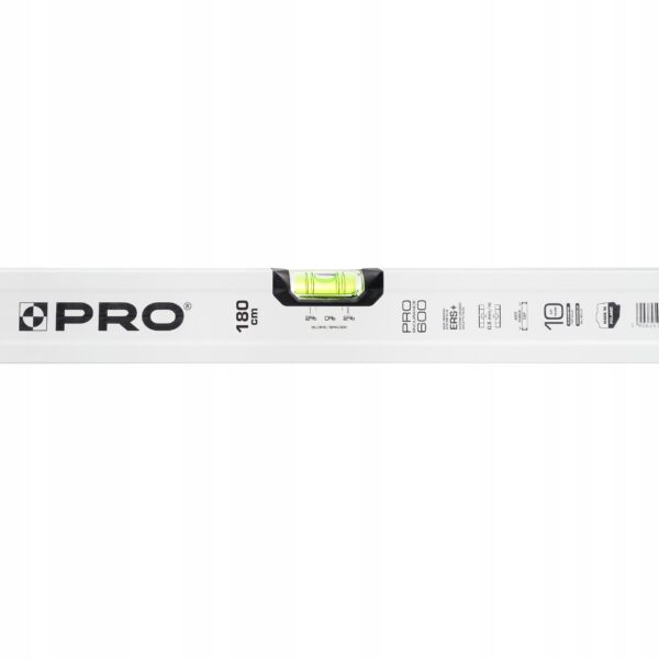 POZIOMNICA PRO600 Plus, biała, libella 2% 180cm