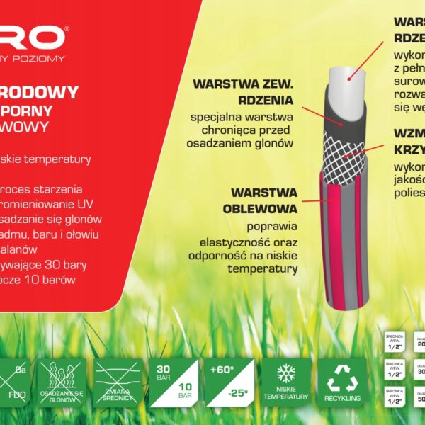 PRO Wąż 4-warstwowy Mrozoodporny 3/4" 50m