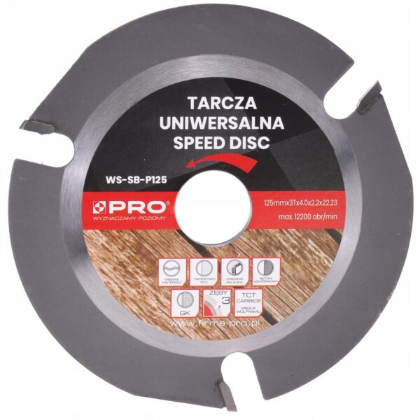 image-3163.jpeg TARCZA UNIWERSALNA "SPEED DISC" Z FUNKCJĄ STRUGA 125x3Tx4/2.2x22.23 PRO