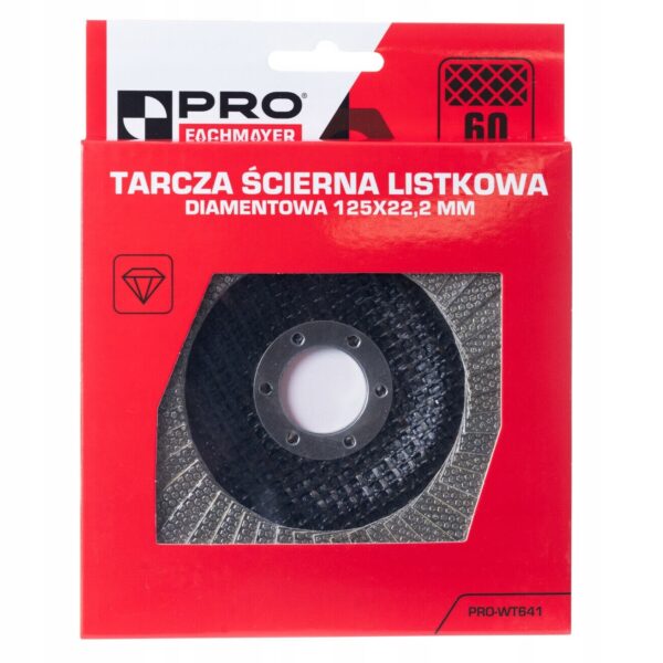 TARCZA ŚCIERNA LISTKOWA DIAMENTOWA GRAN. 60 x125MM PRO