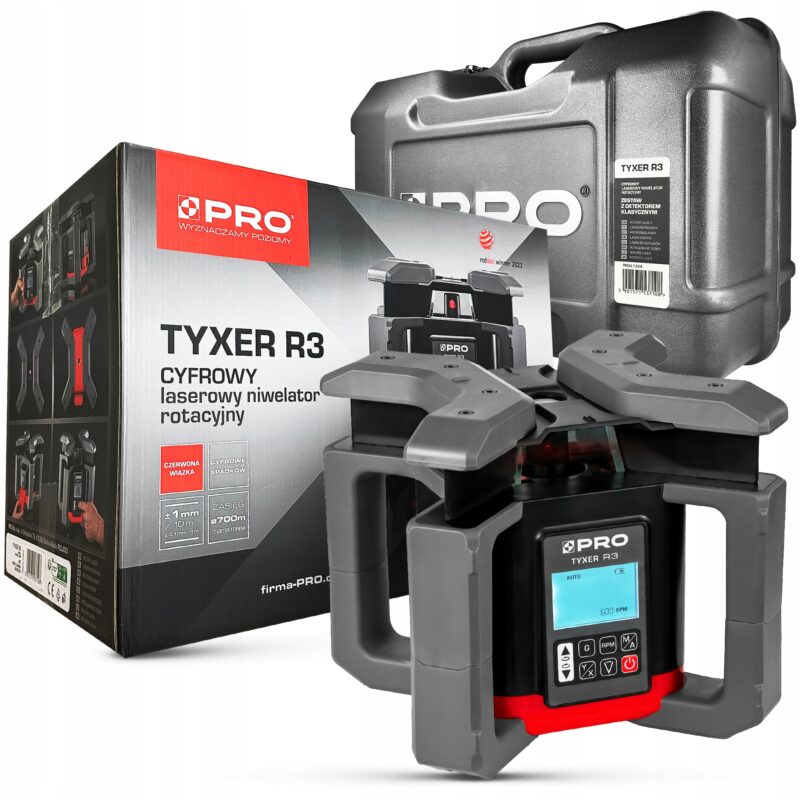 image-3679.jpeg Laserowy Niwelator Rotacyjny TYXER R3 (cyfrowy, czerwona wiązka) PRO