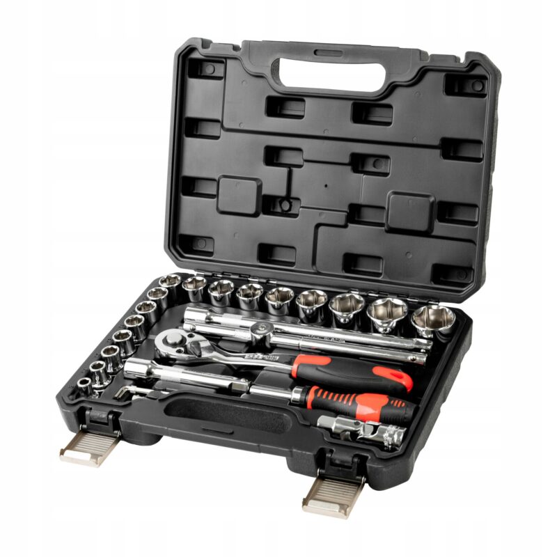 image-3925.jpeg Zestaw Kluczy Nasadowych z Grzechotką 1/2" 26 Sztuk CRV PROFESJONALNE PRO+