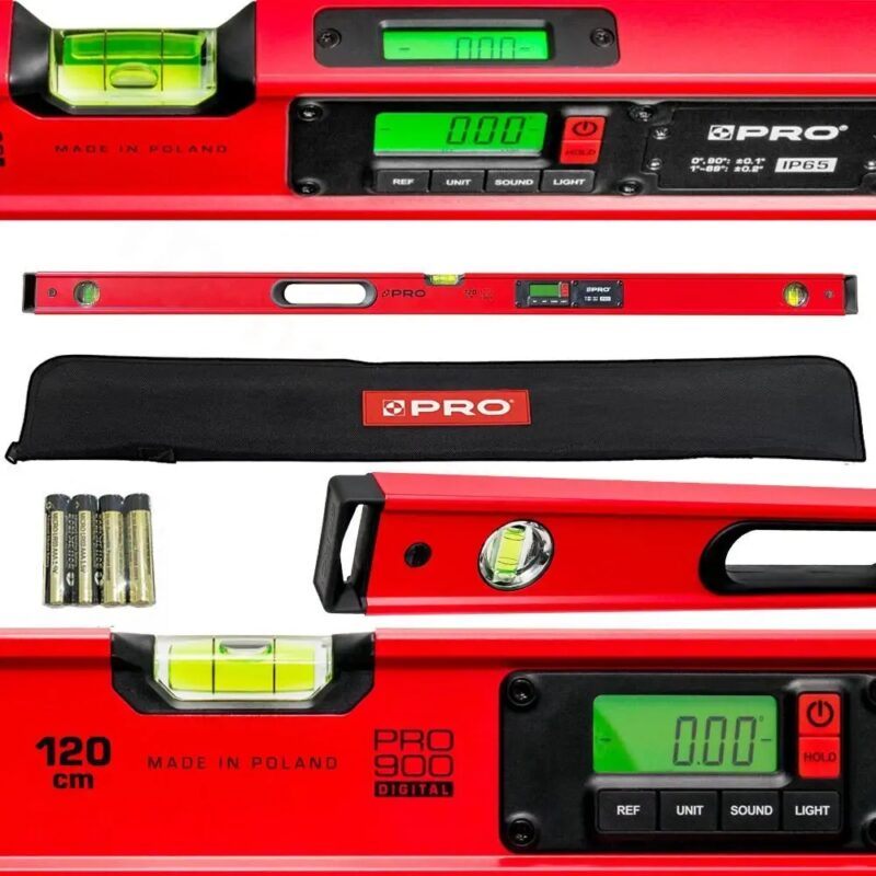 POZIOMNICA ELEKTRONICZNA IP65, PRO900 DIGITAL 80 CM CZERWONA (Z POKROWCEM)